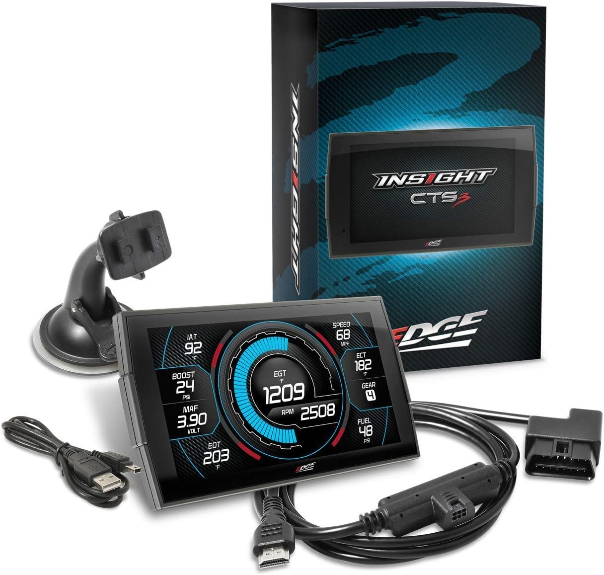 Edge Insight CTS3 Digital Gauge, Compatible with 1996 & Up OBD-II Vehicles