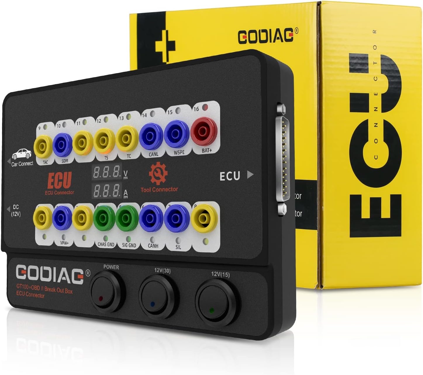 GODIAG GT100+ OBDII Breakout Box, Advanced OBD and CAN Protocol Detector for ECU Bench Testing