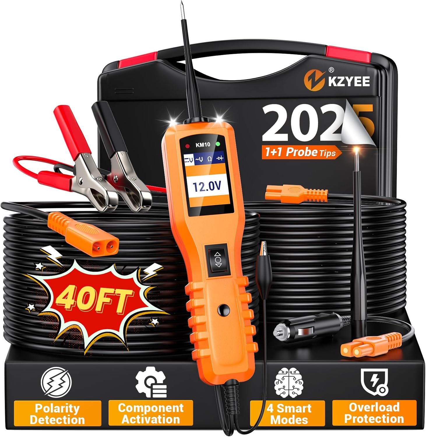 KZYEE KM10 Power Circuit Probe Kit, 12V 24V Automotive Circuit Tester