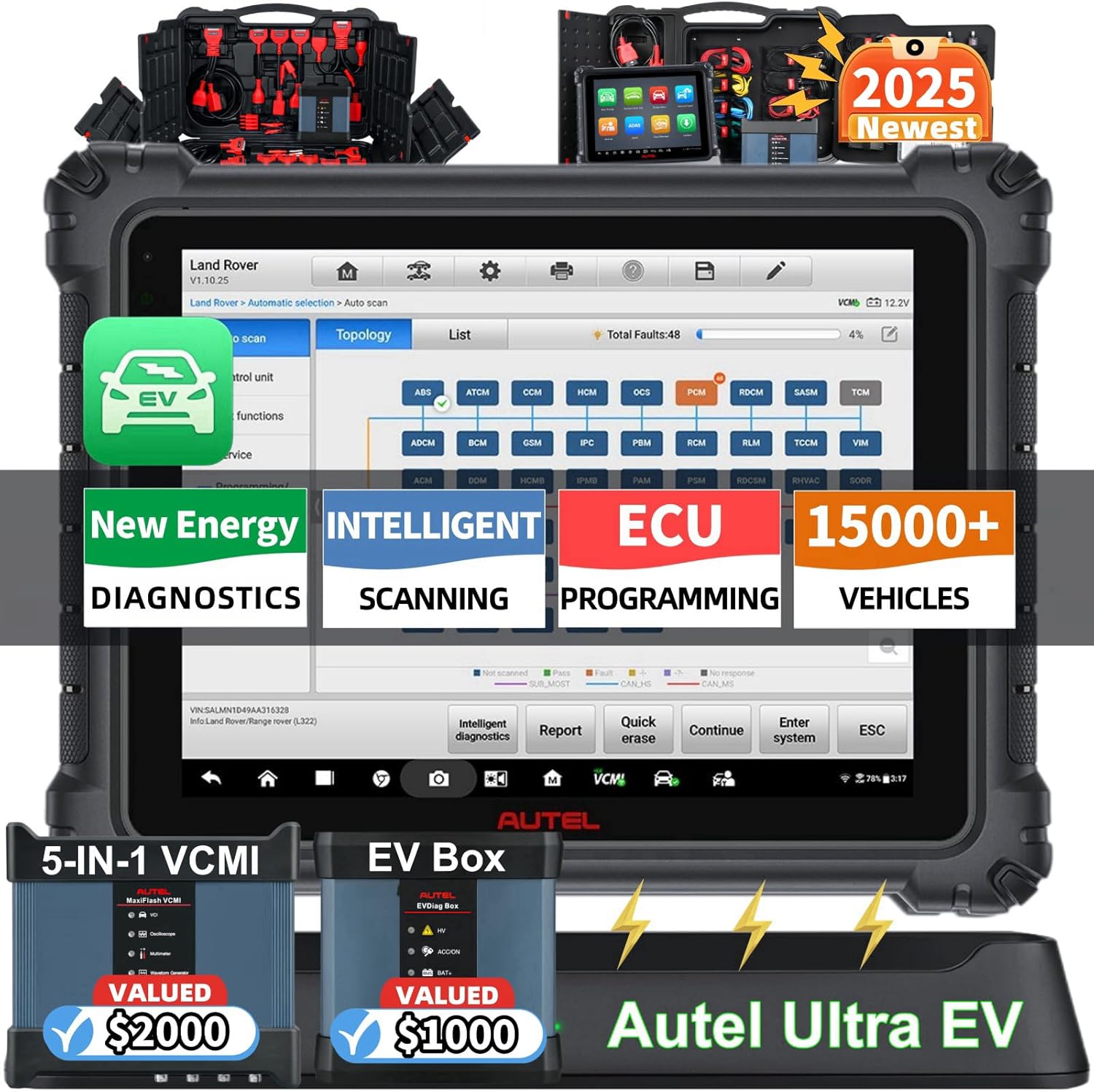 Autel MaxiSys Ultra EV Scanner, 2025 Top EV Intelligent Scan Diagnostic Tool